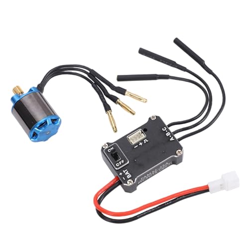 RiToEasysports Brushless Motor and ESC Combo, Aluminum Alloy FOC Sensorless RC Crawler Motor Set 5000KV 25A, Low Speed Linear Control 1 30 RC Crawler Truck Drivers