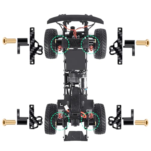 Carbon Fiber Shock Flex Blades CNC Aluminum Damper Holder Absorber Mount for 1/24 RC Crawler Car Axial SCX24 Gladiator Bronco C10 JLU Deadbolt Upgrades Parts
