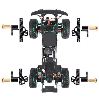 Carbon Fiber Shock Flex Blades CNC Aluminum Damper Holder Absorber Mount for 1/24 RC Crawler Car Axial SCX24 Gladiator Bronco C10 JLU Deadbolt Upgrades Parts