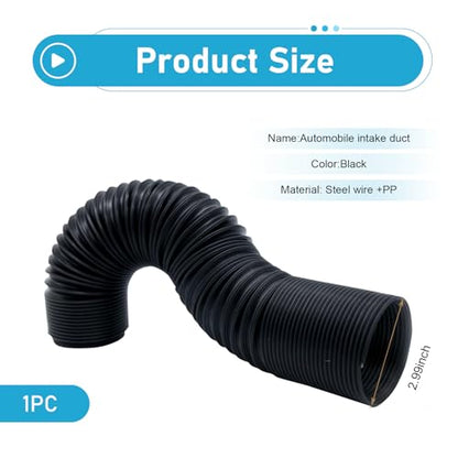 Car Duct Hoses, Retractable 3" Flexible Hose, Cold Air Intake Tube, Universal Car Modified Intake Accessories (Black) - size: 1 PC #76MM