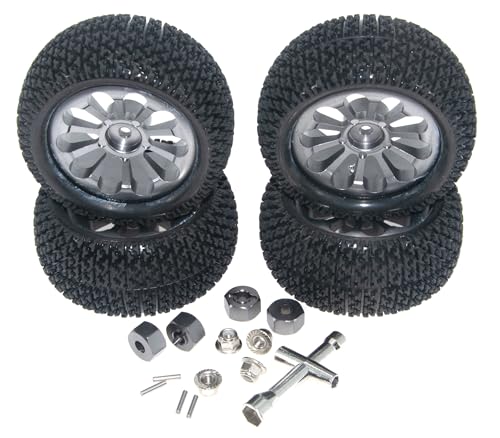 Wheel Rim Tire Compatible with 1/14 1/16 MJX Hyper Go Wltoys Upgrade 16207 16208 14210 Rc Car Aluminum Alloy 12mm Hex Adapter Part(Titanium) - color: Titanium