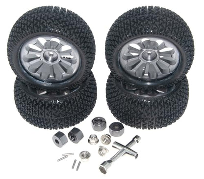 Wheel Rim Tire Compatible with 1/14 1/16 MJX Hyper Go Wltoys Upgrade 16207 16208 14210 Rc Car Aluminum Alloy 12mm Hex Adapter Part(Titanium) - color: Titanium