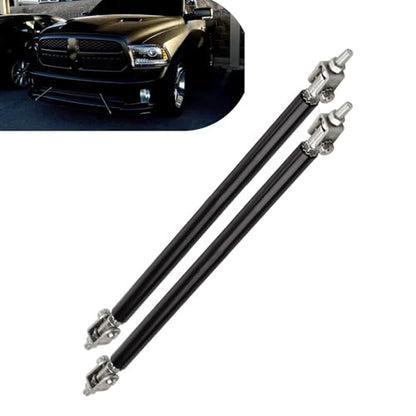 2 PCS Car Bumper Splitter Strut Rods, Adjustable 7.87" - 9.84" Automotive Splitter Strut Rods, Aluminum Alloy Bumper Lip Reinforcement Accessories, Universal for Most Cars (Black) - color: Black