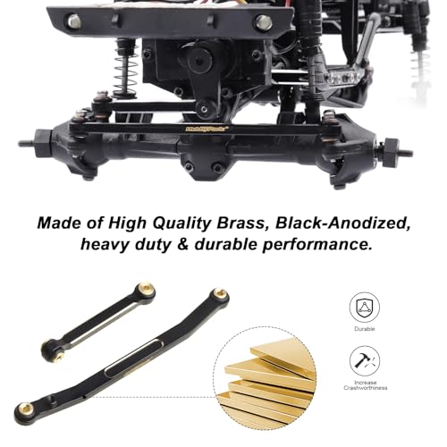 HobbyPark Brass Steering Links Linkage Set for Axial SCX24 Upgrades High-Tightening Compatible with Gladiator Bronco C10 JLU Deadbolt B17 1/24 Scale