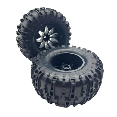 Glued 6.3" Height Larger 1/10 RC Monster Truck Tires Wheels Set 12mm Hex 2.8 RC Tires for Traxxas Rustler Hoss Stampede 2WD 4x4 VXL Redcat Volcano EPX Blackout XTE - style: huge RC truck tires 1/10
