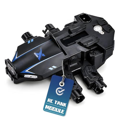 Blue RC Tank Accessories Replacement Body Shell, Plastic Hull Cover for Remote Control Tank Model, Repair Spare Part Upgrade Kit for RC Hobby Tracked Vehicle - color: Blue & Replacement Body