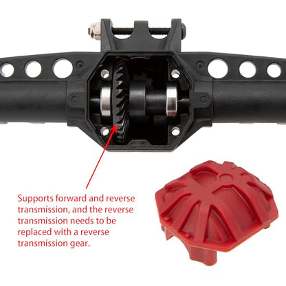 MEUS RACING SCX10 Axles Front & Rear Portal Axles for Axial SCX10 SCX10 II 1/10 RC Crawler Upgrade Pasrts, Nylon Axles with Steel Gears and Metal Bearings (Black) - color: Black