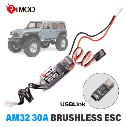 AM32 30A 2-4S Brushless ESC with 6V/2A BEC for TRX4M SCX24 | ESC Speed Controller with USB Link,PH2.0 Female Plug for TRX4M 1/18 and SCX24 1/24 RC Crawlers
