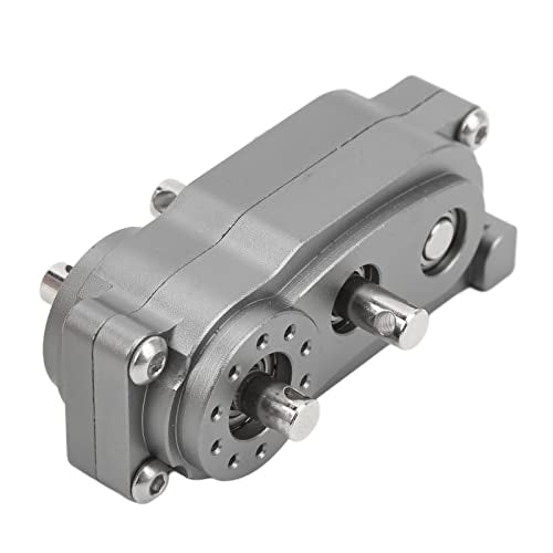 ZAWELYIO 2 Speed Gear Box Transfer Case for Axial SCX10 1/10 Scale Crawlers - 313mm WB CNC Machined with Dual Ratio Output (Ti Color) - color: Ti Color