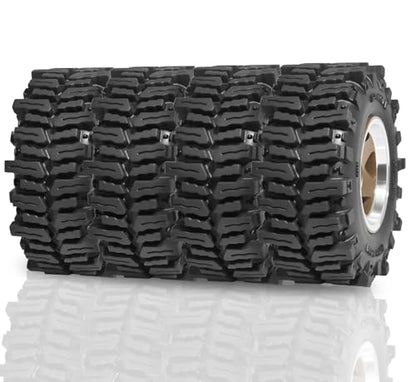 1.3" RC Beadlock Wheel Tires Set 64x26mm for SCX24 TRX4M, Bronze (4PCS) | Upgraded 1.45-inch Wheel for 1/24 SCX24 AX24 FCX24 1/18 TRX4M FMS RC Crawler Car Upgrade - color: Bronze