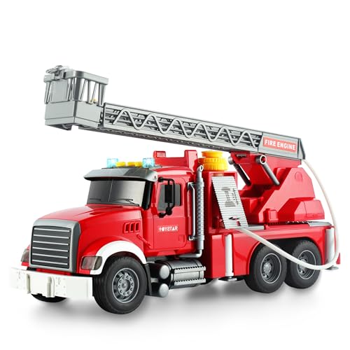 Dwi Dowellin Kids Fire Truck Toys for 3 4 5 6 Years Old Boys, Fire Rescue Vehicle with Shooting Water,Lights and Sounds - style: fire tuck
