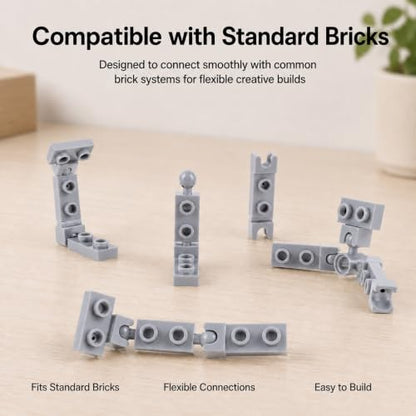 Plate 1x2 Ball Joints Socket - 250pcs Connector Classic Briks Bulk Parts and Pieces Sets, Towball Pins Building Blcok Accessories Light Gray - color: Light Gray
