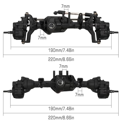RC Vehicle Axles Compatible with TRX-4 1/10 RC Crawler Car Upgrade Parts RC Car Front Rear Axle Set Upgrade Parts Front Rear Portal Axle Assembly(Color:1Set) - color: 1Set