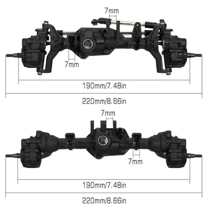 RC Vehicle Axles Compatible with TRX-4 1/10 RC Crawler Car Upgrade Parts RC Car Front Rear Axle Set Upgrade Parts Front Rear Portal Axle Assembly(Color:1Set) - color: 1Set