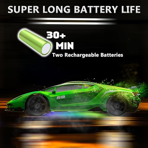 RC Drift Car 1:24 Remote Control Car 4WD 15KM/H High Speed Racing Sport Car with LED Lights RC Cars Toy for Kids Boys Girls Adults Gifts Birthday Christmas - color: Green