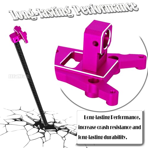 Carbon Fibre Chassis Brace Upgrades Part for 1/10 Rustler 4WD (VXL)/Slash 4X4 LCG(VXL),RC Aluminum Chassis Brace Kit Hops Up, Replace Part#6730,Pink - color: Pink - (Chassis Brace)