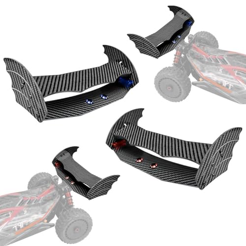 RC Rear Wing Tail for Arrma 1/8 Typhon 6s BLX RC Car Carbon Fiber Adjustable Wing Tail Spoiler (Blue) (Red) - color: Red