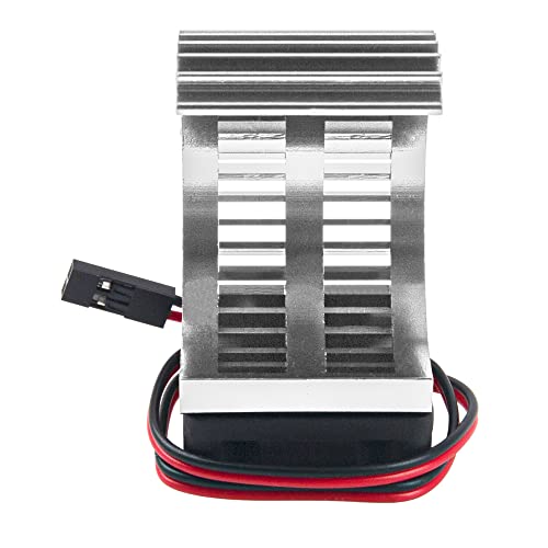RC Motor Heatsink 540 545 550 Brushless Brushed Electric Engine Heat Sink with 5-6V Cooling Fan Compatible with Traxxas HSP HPI Wltoys Himoto Axial Tamiya 1/10 RC Crawler Truck Car (Silver) - color: Silver