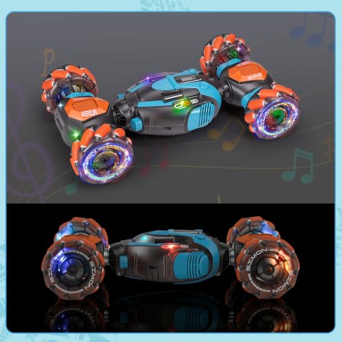 BotZilla Gesture Sensing RC Stunt Car - Boys Girls Toys Age 6-8-12, 4WD Hand Controlled Remote Control Twist Car with Light & Music,Cool Birthday Presents and Ideas Gifts for Kids