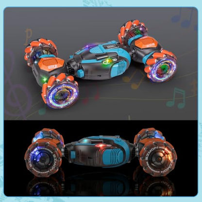 BotZilla Gesture Sensing RC Stunt Car - Boys Girls Toys Age 6-8-12, 4WD Hand Controlled Remote Control Twist Car with Light & Music,Cool Birthday Presents and Ideas Gifts for Kids