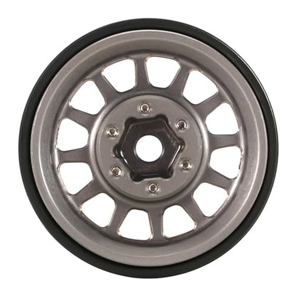 INJORA 42g 1.0 Plus Brass -3.75mm Offset Wheel for 1/24 1/18 RC (Grey) - color: Grey