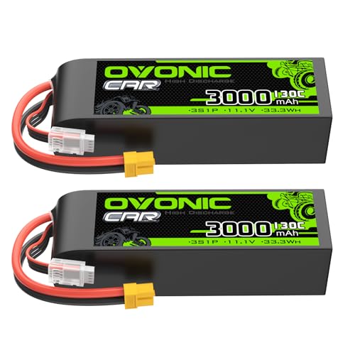 OVONIC 3S LiPo Battery 3000mAh 11.1V 130C RC Battery with XT60 Connector