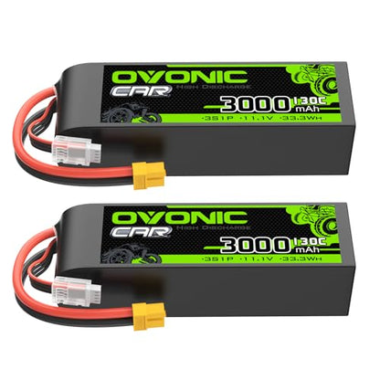 OVONIC 3S LiPo Battery 3000mAh 11.1V 130C RC Battery with XT60 Connector