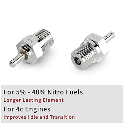 GLOBACT RC Glow Plug 70117 N3 Hot Spark for Kyosho Redcat HPI HSP 1/8 1/10 | Replace OS 8, Nitro Engine Parts