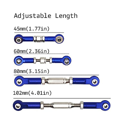 Aluminum Adjustable Turnbuckles Camber Link Upgrade Parts for Traxxas 1/10 Rustler 2WD/4X4, Slash 4X4/2WD, Stampede 4X4/2WD VXL, Hoss 4x4, 7 PCS (Pale Blue) - color: Pale Blue