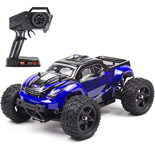 1:16 Scale All Terrain RC Car, 40KM/H High Speed 4WD RC Monster Truck | 4X4 Off-Road Remote Control Truck, Strong Shockproof Resistance - color: Navy Blue