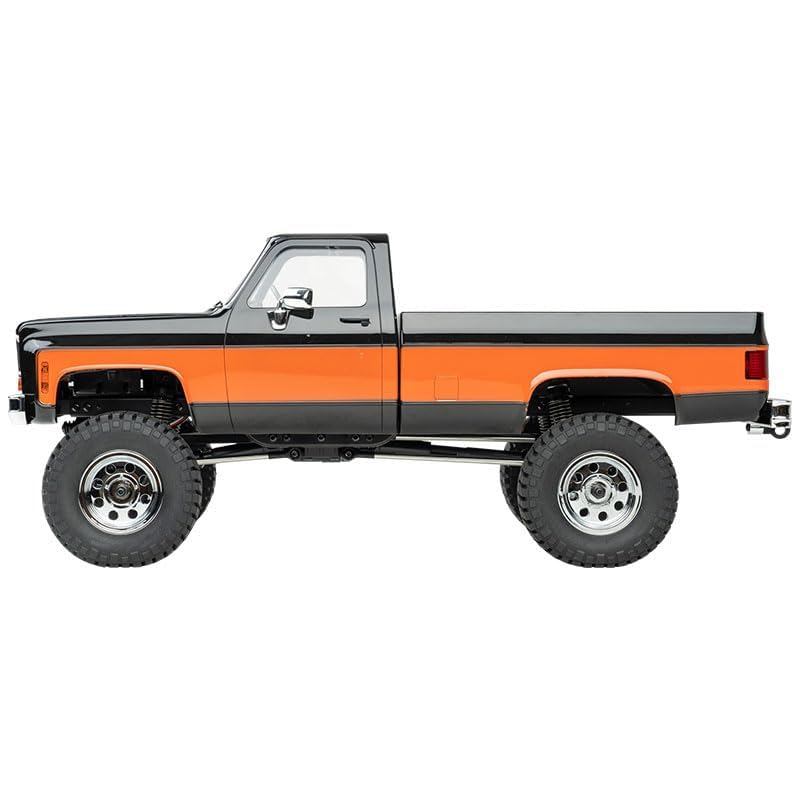 FCX18S FMS 1/18 Chevrolet K10 S RC Truck, Officially Licensed 4WD RC Crawler 2 Speeds Switch with LED Lights, Off-Road RC Model for Adults (Black) - color: Black