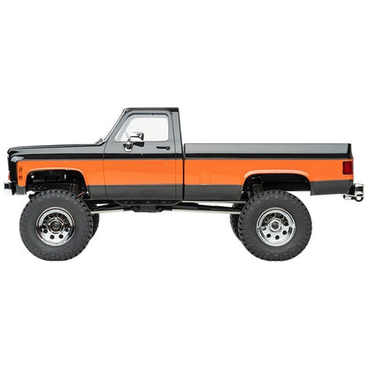 FCX18S FMS 1/18 Chevrolet K10 S RC Truck, Officially Licensed 4WD RC Crawler 2 Speeds Switch with LED Lights, Off-Road RC Model for Adults (Black) - color: Black