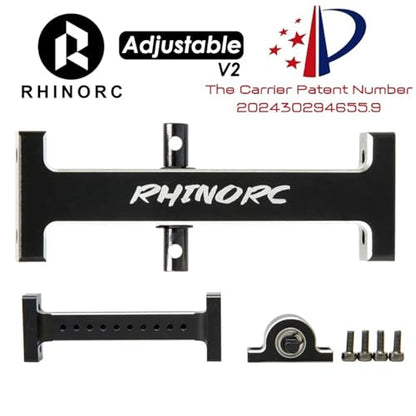 RhinoRC Hanger Beam,RC Holder Bridge,Metal Extend Driveshaft Axle for 1/10 Axial SCX10 Crawler Trucks Bridge Device Upgrade Parts(Adjustable V2) - color: Adjustable V2 Kit
