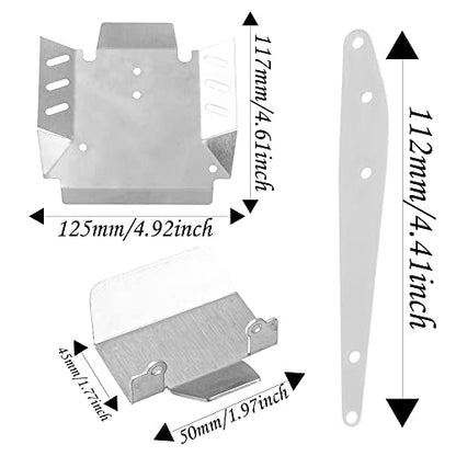Stainless Steel Chassis Armor Guard Protective Skid Plate Protection Compatible with Axial RBX10 Ryft AXI03005 AXI03009 1/10 RC Crawler Car