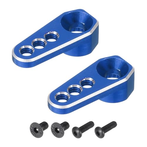 MECCANIXITY Aluminum Alloy 1/18 25T Steering Servo Arm Horn Deep Blue for DIY RC Car/Boat/Airplane Boat Accessories 2 Pcs - color: Deep Blue