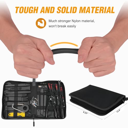 GOOACC 330Pcs Trim Removal Tool, Auto Push Pin Bumper Retainer Clip Set Fastener Terminal Remover Tool Adhesive Cable Clips Kit Car Panel Radio Removal Auto Clip Pliers, Black - color: Black
