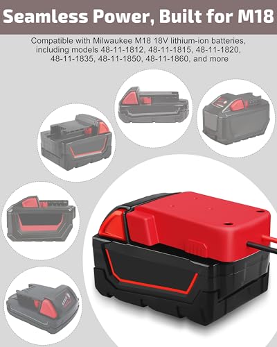 2-Pack 18V for Milwaukee M18 Battery Adapter for Power Wheels Battery Upgrade Conversion Kit with Wire Connectors Fuses 12AWG Wire Power Tool Drill Battery Converter Adapter for Kids Car, RC, DIY, Etc - size: 2-Pack