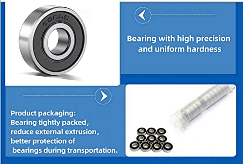 608-2rs Bearing Sealed-Miniature Ball Bearings - Double Rubber Deep Groove Rolle Bearing,Industrial Bearings,8x22x7mm (10PCS) Cooswai