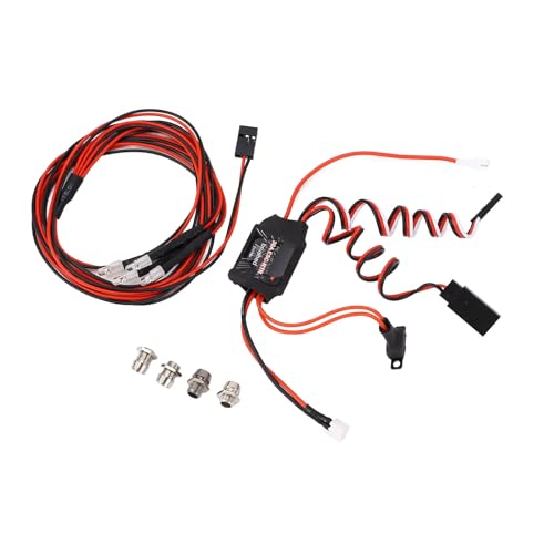 30A RC Brushed ESC Electronic Speed Controller 2 Output Dual Brake ESC with Red White Lights for 1/18 1/24 1/28 RC Cars