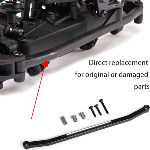 Steering Tie Rod and Drag Link Aluminum for Losi 1/18 Mini LMT 4X4 Brushed Monster Truck，Replacement for LOS211051 Upgrade Parts Fix Link Steering Rod for Losi - LOS01026 1/18 Mini LMT Monster (Black) - color: Black