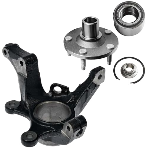 Detroit Axle - 2pc Front Steering Knuckle Kit for 2005-2012 Ford Escape | 2005-2011 Mazda Tribute Mercury Mariner, Passenger Side Steering Knuckle, Wheel Bearing Hub Replacement - size: 2UW471878/Kit