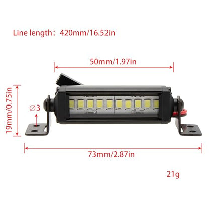 DKKY RC Car LED Lights Kit Light Bar for 1/10 RC Crawler Axial SCX10 Traxxas TRX4 Arrma Senton Redcat Gen7 Tamiya D90 CC01 (50mm/10 Beads) - size: 50mm/10 Beads