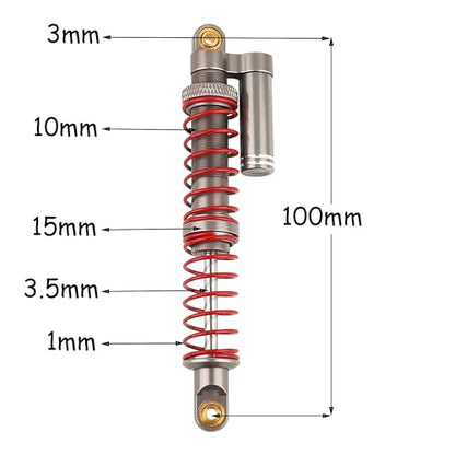 100mm Shock Absorber Oil Adjustable RC Damper with Washer for 1/10 RC Truck Crawler Axial SCX10 90046 AXI231017 TRX-4 D90 Upgrade Part (100mm) - size: 100mm