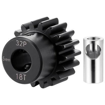 Steel 32P 5mm Pinion Gear 18T Motor Gears for RC Car Upgrade Parts | 1/5 1/6 1/8 1/10 1/14 1/16 1/18 Buggy Monster Truck Drift Off-Road Crawler - size: 18T