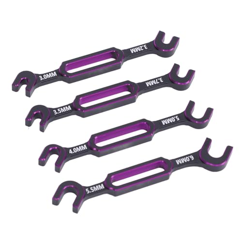 RC Wrench Set Premium Aluminum Alloy Turnbuckle Nut Ball Joint Remover Universal Repair Tool RC Car Boat Drone (Purple) - color: Purple