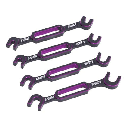 Matybobe RC Wrench Universal Repair Tool Turnbuckle Nut Ball Joint Remover 8PCS Aluminum Alloy for RC Car Boat Drone (Purple) - color: Purple