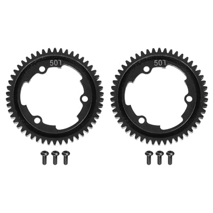 MECCANIXITY M1 Hardened Steel Spur Gear, 50T 34.6mm Shaft Hardened Steel Upgrades Main Spur Gear for Brushless Brush Motor Model Car (Pack of 2, Black) - size: 50T 34.6mm
