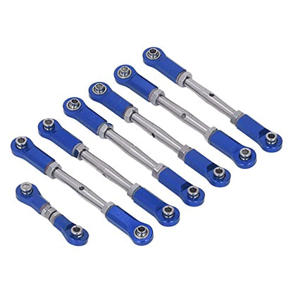 7PCS Adjustable Links Set for Slash Rustler - RC Accessories - 1/10 RC Car Adjustable Steering Linkage Kit with 87-103mm Links (Blue) - color: Blue