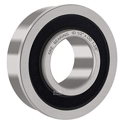 XiKe 1/2" Flanged Bearing, Replacement Lawn Mower Wheel Bearings, 10 Pack | Fits for Wheelbarrows, Carts & Hand Trucks Wheel Hub, Replacement for Marathon, Exmark, Stens, Prime Line ＆ Sunbelt. - size: ID 1/2" x OD 1-3/8"