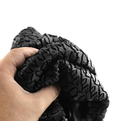REDSPIDER 1.9'' Crawler Mud Tires for 1/10 RC Rock Crawler, Soft Sticky Rubber Off Road Tires, Compatible with SCX10 SCX10 II AX10 TRX4, High Traction for Rock Sand Mud Terrain